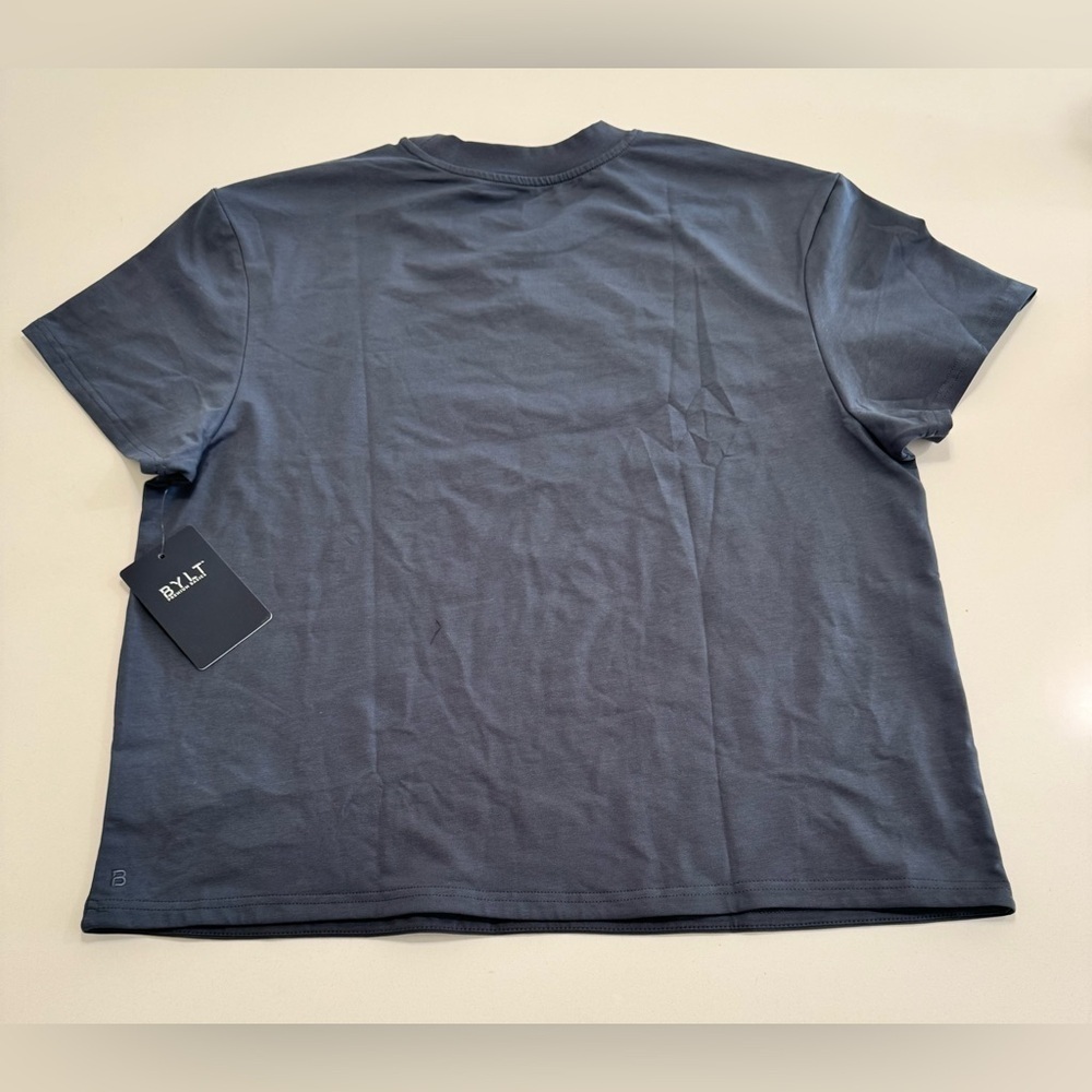 Bylt Basics Women’s LUX Relaxed Tee Shirt Vintage Navy Color Size XL NWT - Picture 2 of 10